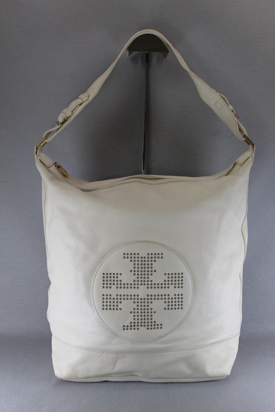Tory Burch Kipp Perforated Logo Hobo Handbag Womens